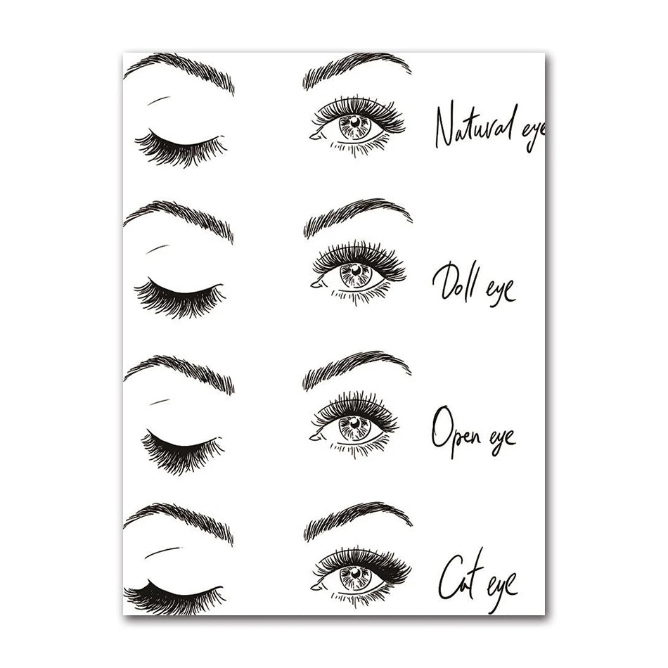 Posters Girls Room Wall Art Canvas Painting Lashes Pictures Prints Makeup Salon Wall Decor Fashion Eyelashes Extensions Quotes