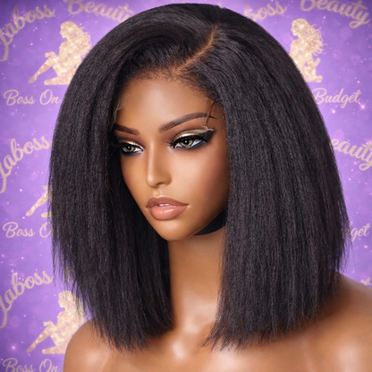 250% Kinky Straight Glueless Wig Ready To Wear And Go 13x6 Hd Yaki Straight Lace Front Human Hair Wigs For Women 30 36 Inch