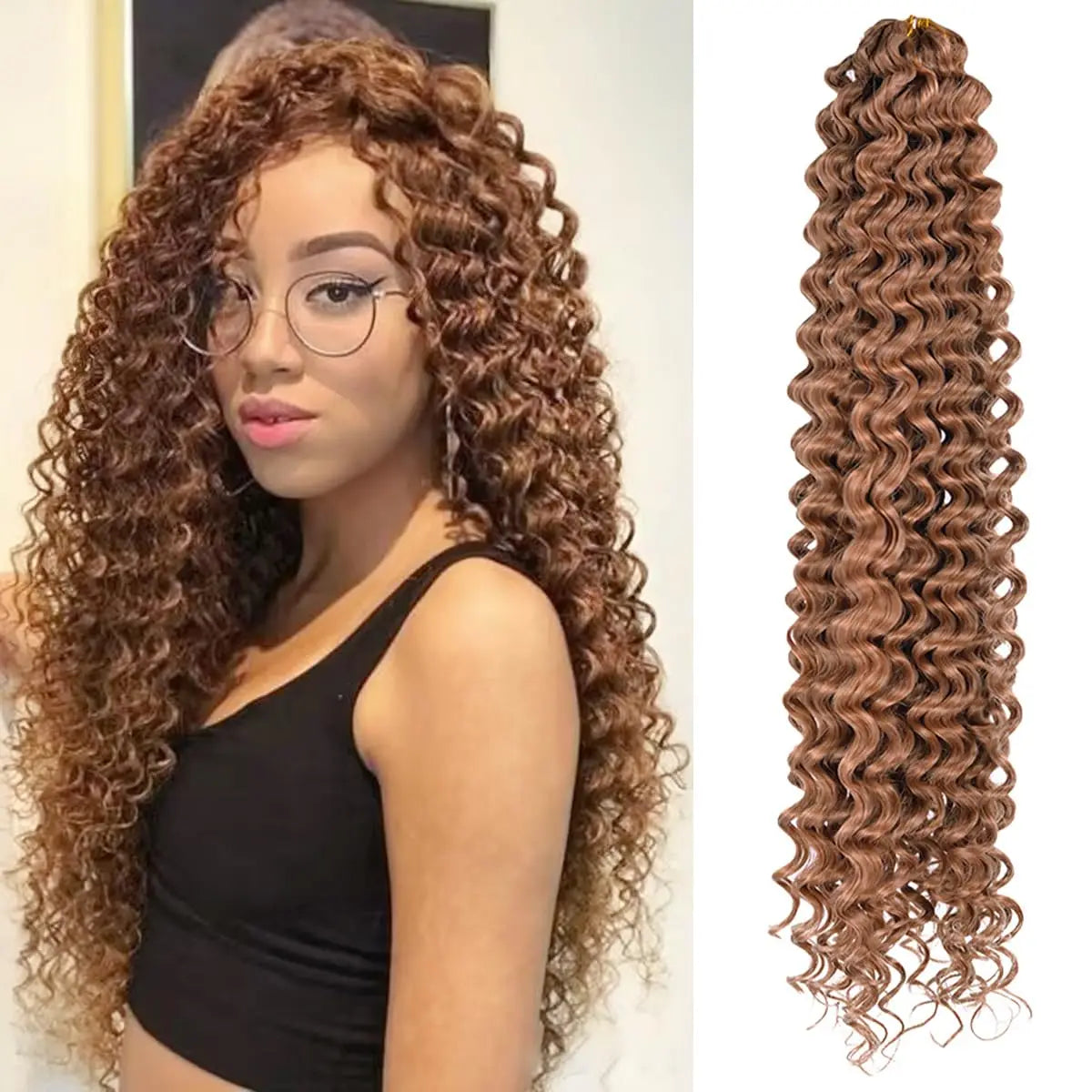 Ocean Wave Ombre Braiding Hair Extensions 22 28Inch Synthetic Twist Ripple Crochet Deep Wave Braids Hair Extensions For Women