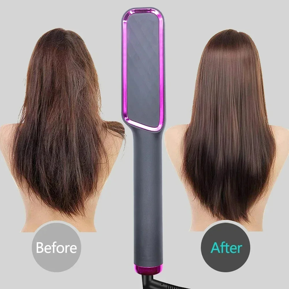 Multifunctional Electric Heating Hair Straightening Curling Iron Negative Ion Straightening Comb Anti-scald Styling Tool