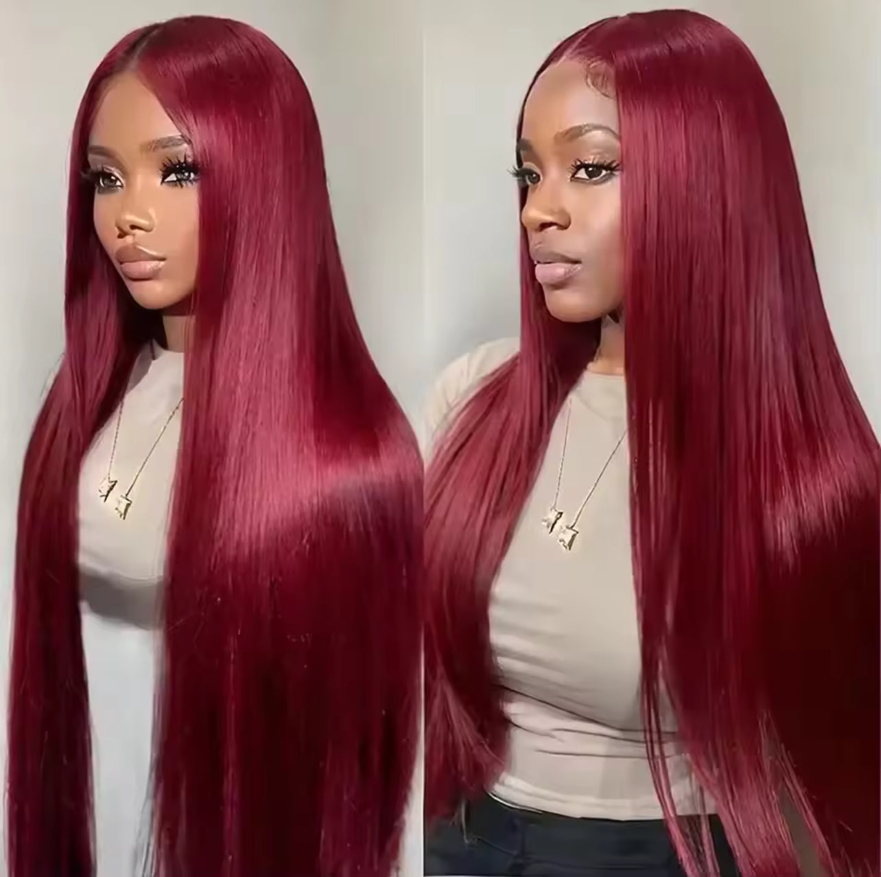 Burgundy Lace Front Human Hair Wigs Red Human Hair Wig