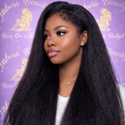 250% Kinky Straight Glueless Wig Ready To Wear And Go 13x6 Hd Yaki Straight Lace Front Human Hair Wigs For Women 30 36 Inch