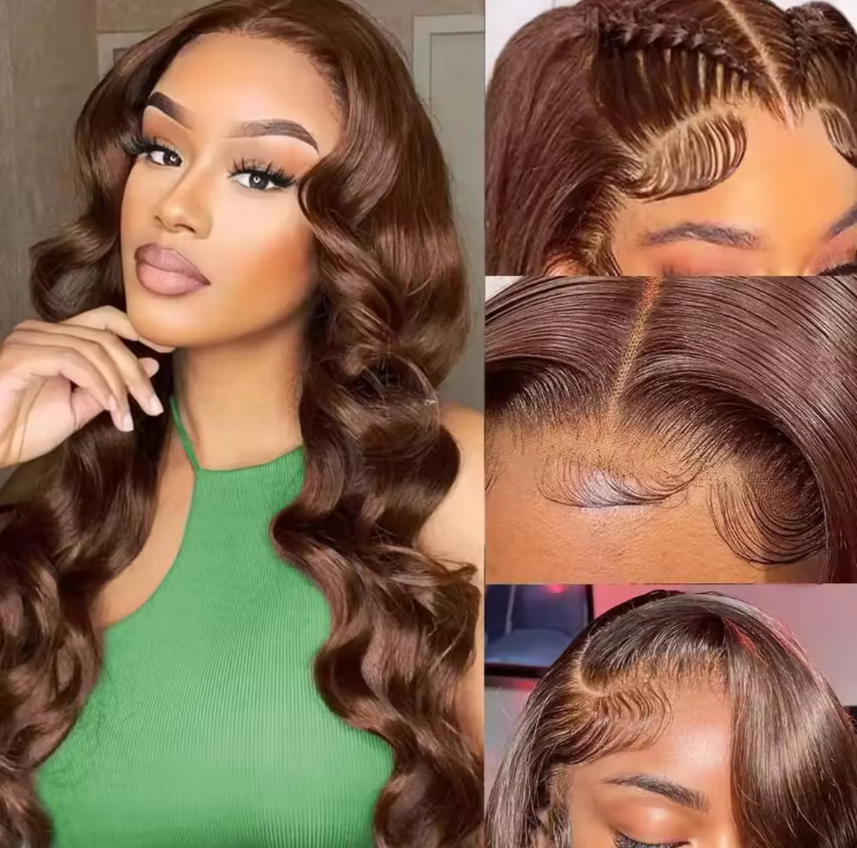 Chocolate Brown 13X4 Transparent Lace Front Wig Body Wave 13X6 Brown Colored Lace Frontal Human Hair Wigs For Women