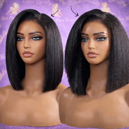 250% Kinky Straight Glueless Wig Ready To Wear And Go 13x6 Hd Yaki Straight Lace Front Human Hair Wigs For Women 30 36 Inch