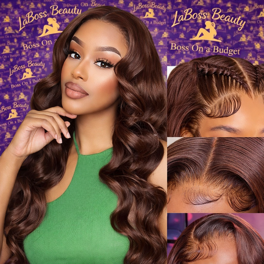 Chocolate Brown 13X4 Transparent Lace Front Wig Body Wave 13X6 Brown Colored Lace Frontal Human Hair Wigs For Women