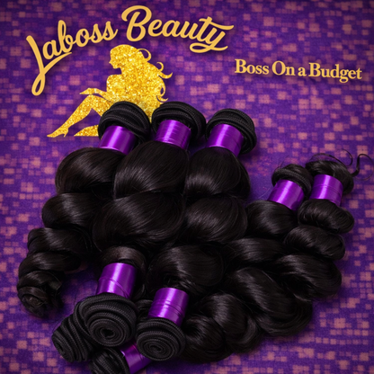 LaBoss Beauty Loose Wave Virgin Hair Bundles – 100% Human Hair | Natural Shine | Full & Long-Lasting