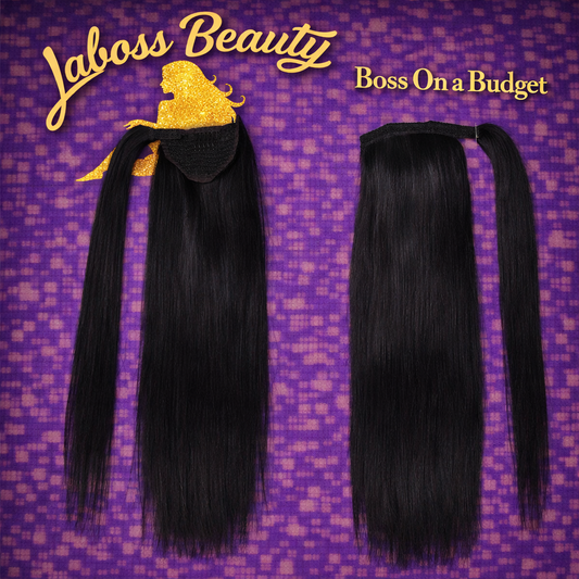 Human hair Velcro Ponytail Long Hair Seamless Extension Wig Braids