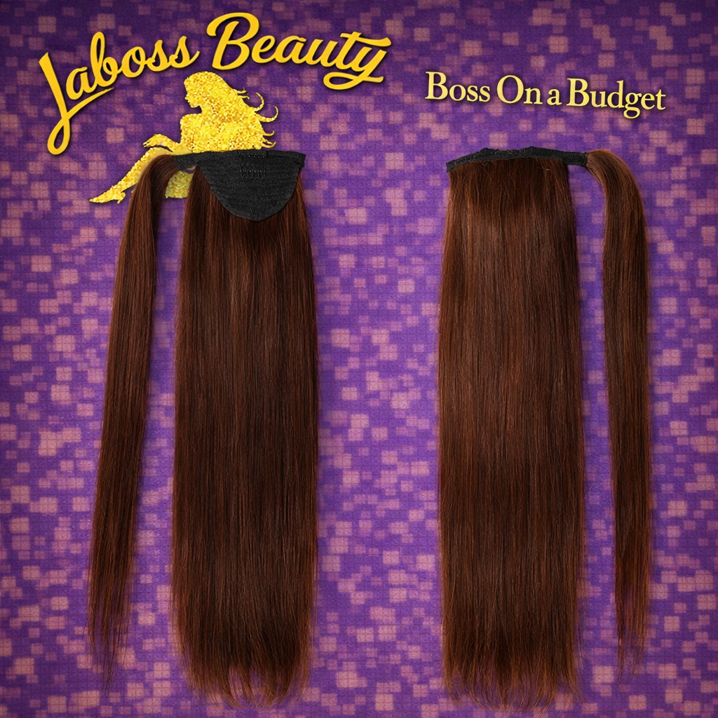 Human hair Velcro Ponytail Long Hair Seamless Extension Wig Braids