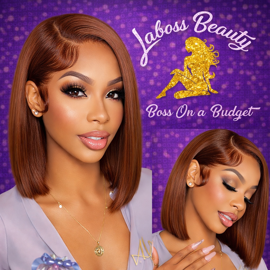 LaBoss Beauty #4 Brown Bob Lace Front Wig – 13x4 HD Lace | 100% Vietnamese Human Hair | Sleek & Natural