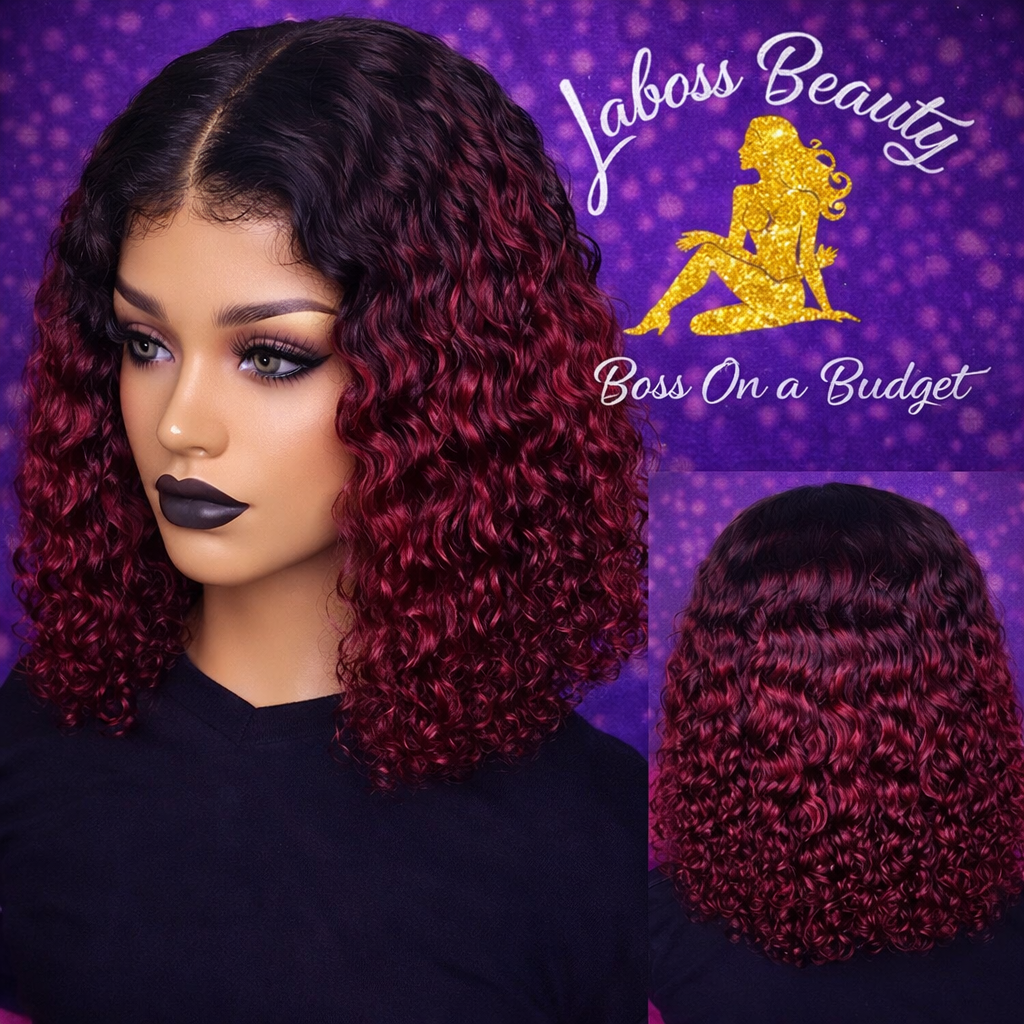 LaBoss Beauty Curly Bob Lace Front Wig – 13x4 HD Lace | 100% Human Hair | Natural Curls | Boss On A Budget