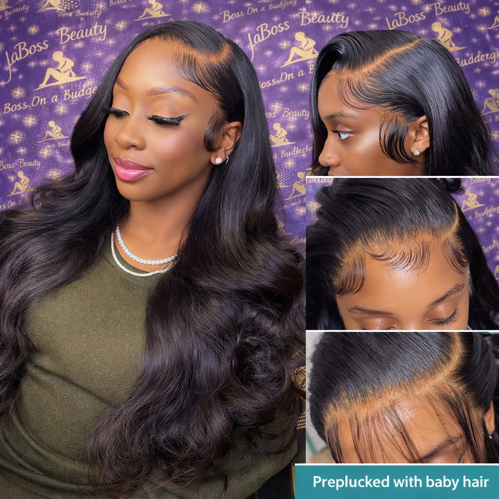 13x6 Body wave HD Transparent lace front human hair wig Pre Prep-lucked 200 Density glueless brazilian wigs for women