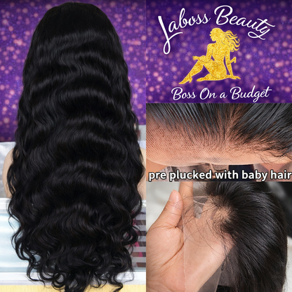 LaBoss Beauty Body Wave HD Transparent 4x4 Lace Frontal Human Hair Wig