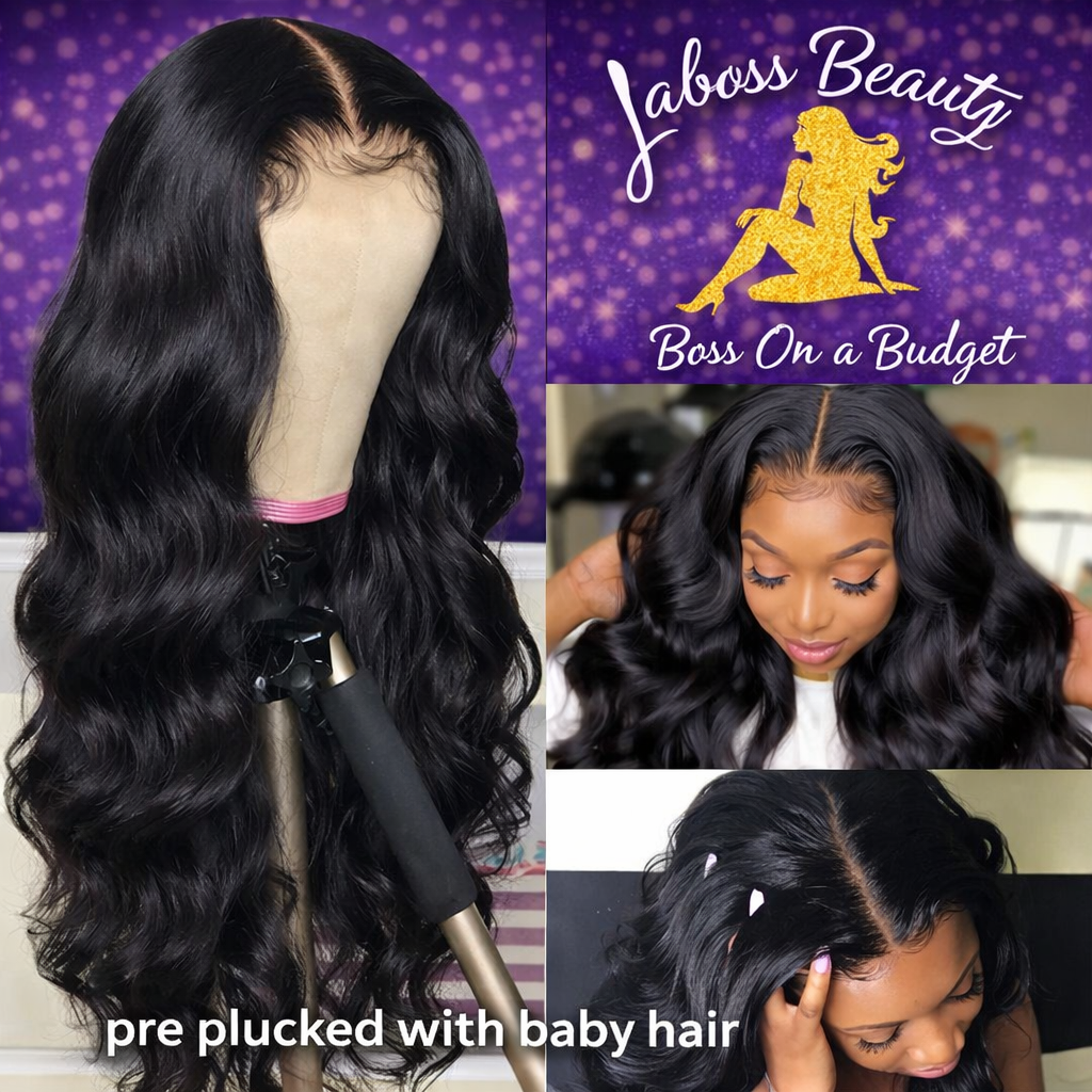 LaBoss Beauty Body Wave HD Transparent 4x4 Lace Frontal Human Hair Wig