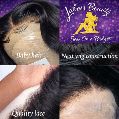 LaBoss Beauty Body Wave HD Transparent 4x4 Lace Frontal Human Hair Wig