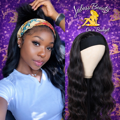 LaBoss Beauty Body Wave Headband Wig | 100% Human Hair | Glueless & Beginner-Friendly