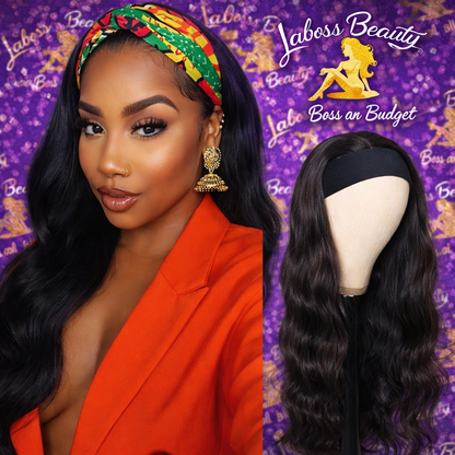 LaBoss Beauty Body Wave Headband Wig | 100% Human Hair | Glueless & Beginner-Friendly