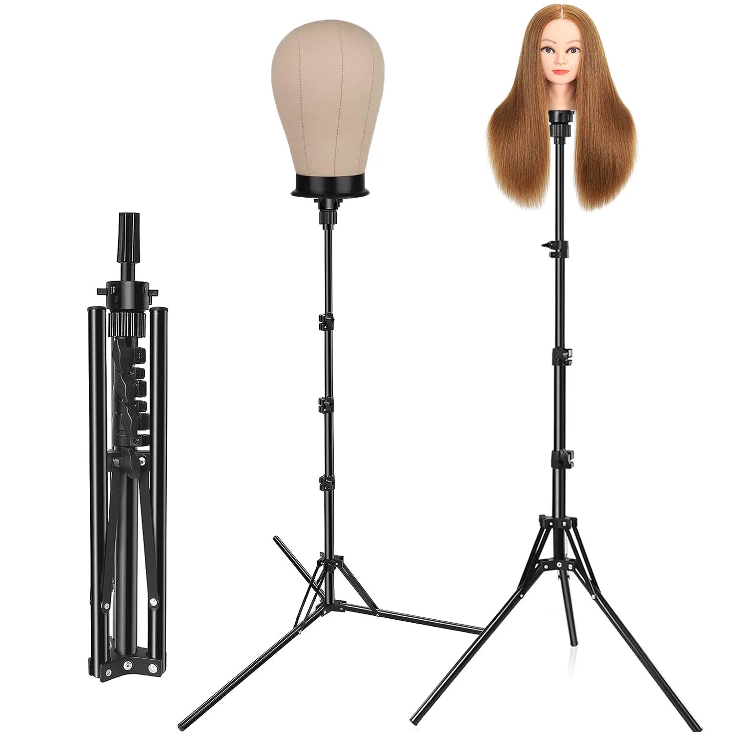 150cm  Wig Stand Tripod -59 Inch Mannequin Head Stand Wig Stand Tripod Wig Head Stand Mannequin Head Adjustable