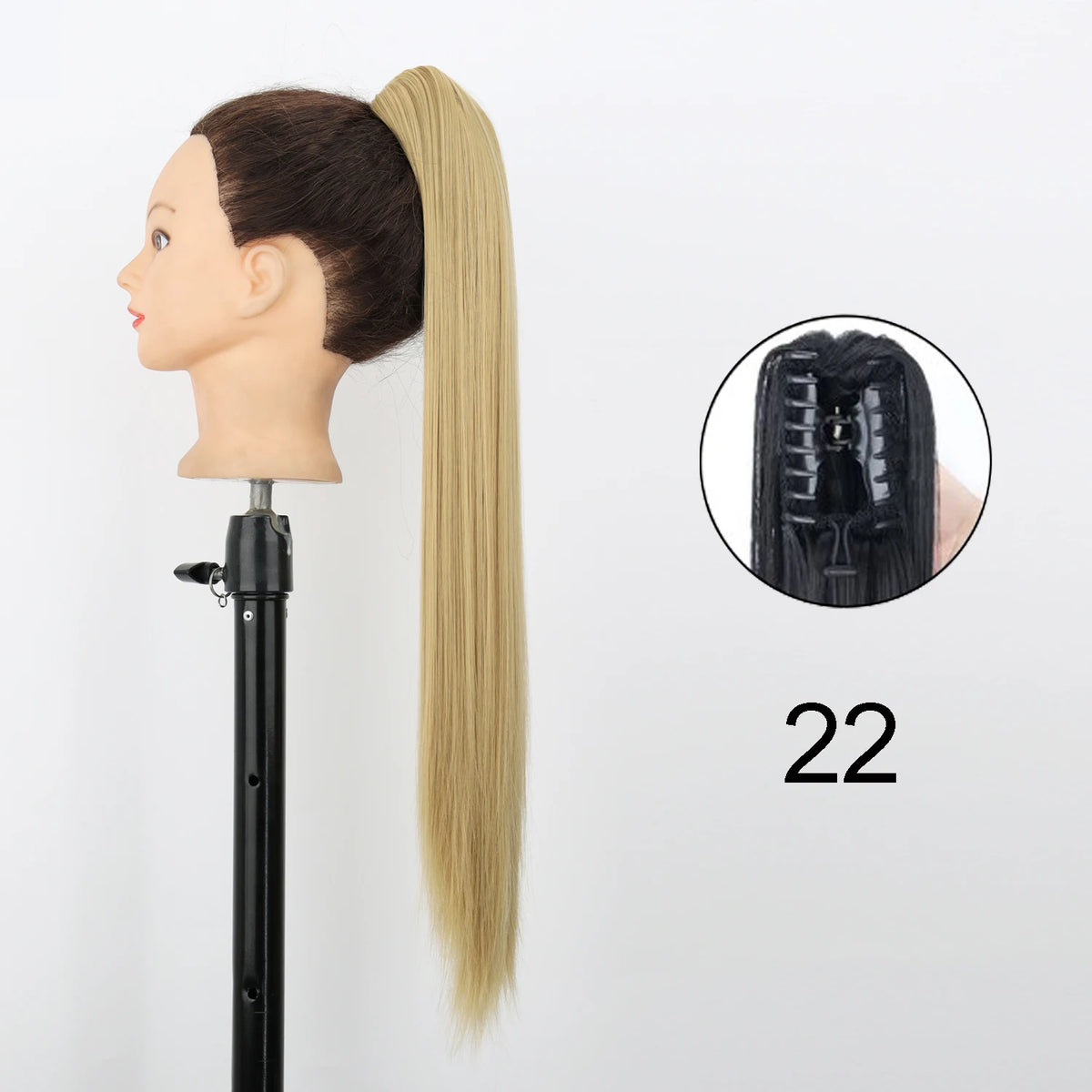 Synthetic 24inch Claw Clip On Straight Ponytail Hair Extension Ponytail Extension Hair For Women Pony Tail Hair Hairpiece