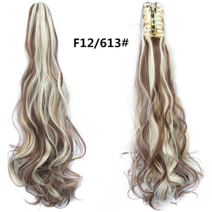 Wig Female Scratching Clip Ponytail Long Curly Hair Big Waves