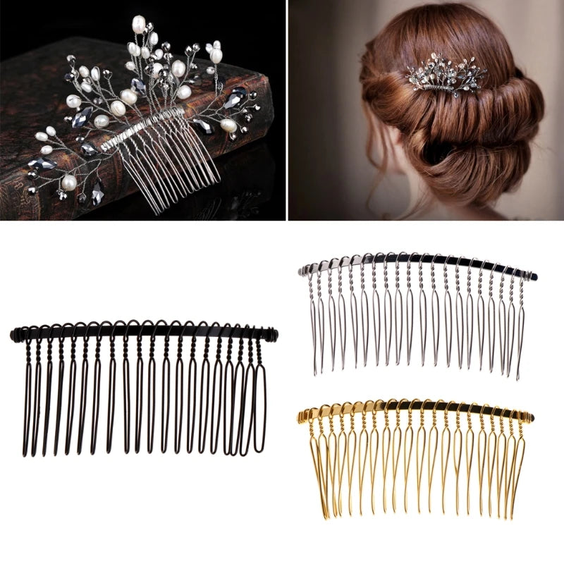 New 20 Teeth Bridal Blank Hair Metal Wedding Veil Side Comb Hair Accessories