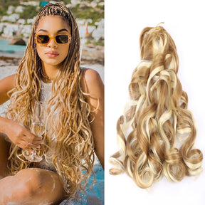 26Inch French Curls Braiding Hair Extensions Synthetic Curl Hair Loose Wave Spiral Curl Crochet Hair Braids For Black Women