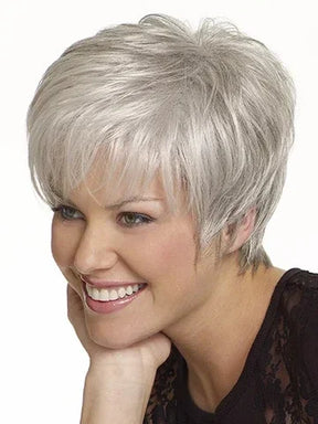 Women's Fashion Short Synthetic Wigs Pixie Cut Blonde Ombre Hair Costume Party Female Natural Curly Wavy Wig