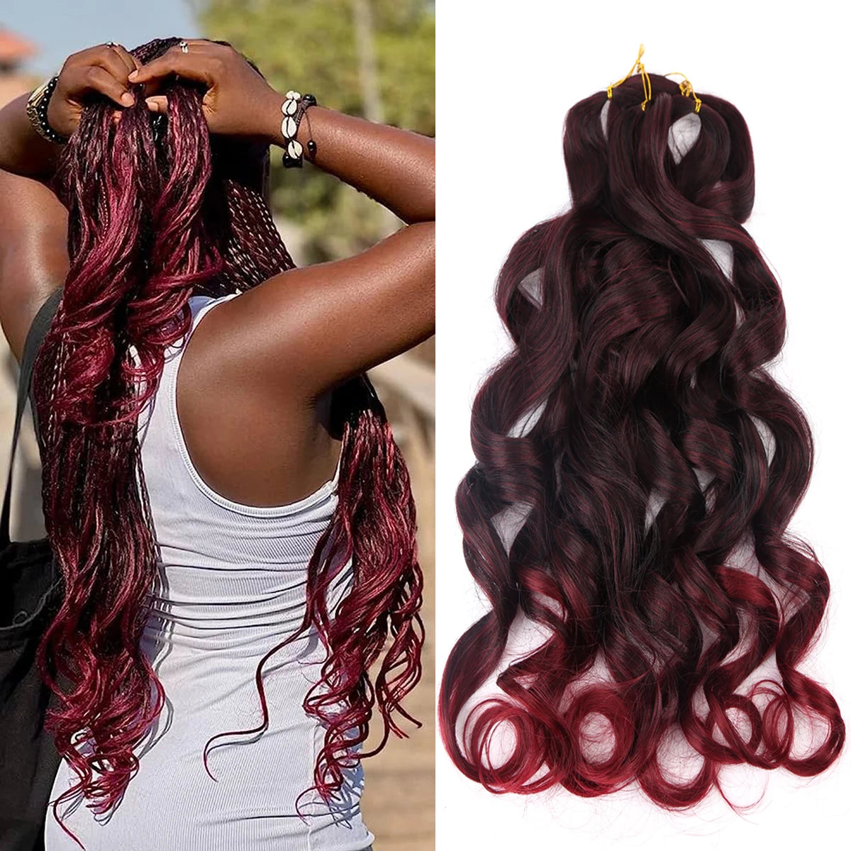 26Inch French Curls Braiding Hair Extensions Synthetic Curl Hair Loose Wave Spiral Curl Crochet Hair Braids For Black Women