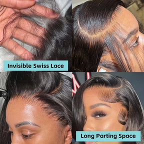 Body Wave Short Bob 13x4 Lace Front Human Hair Wig 250% 13x6 HD Lace Frontal Wigs For Women Brazilian 5x5 Closure Wig