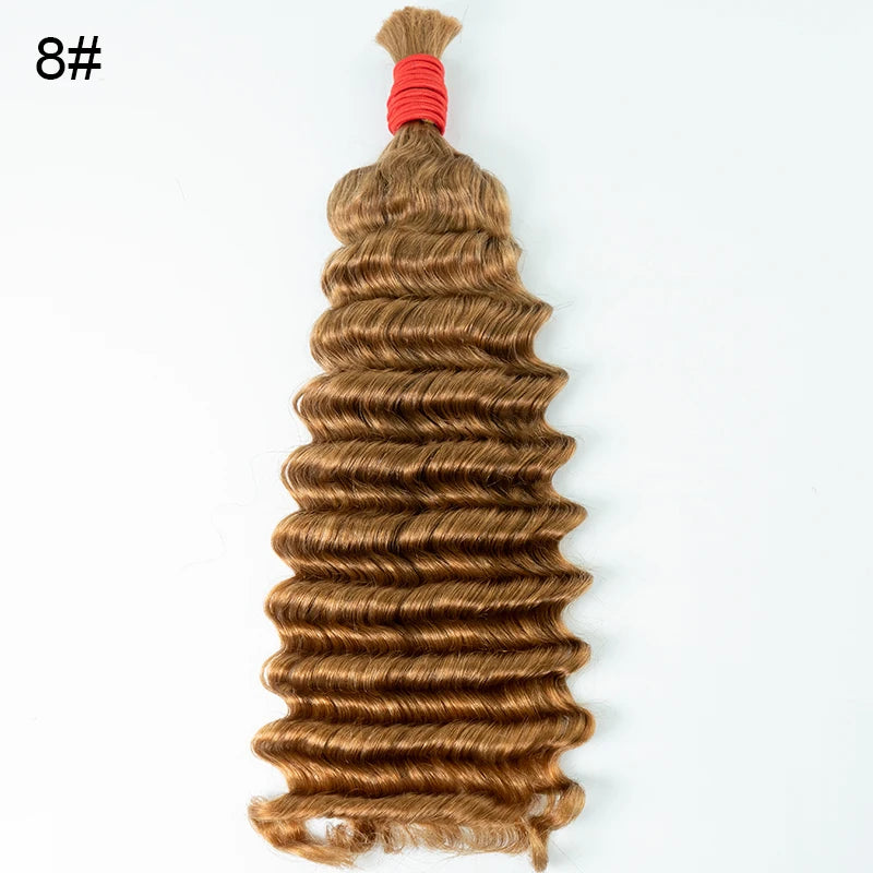 100% Real Virgin Human Hair Bulk Extension 613 Blonde Hair Bulk Weaving For Braiding Unprocessed No Weft Deep Wave Hair Bundles