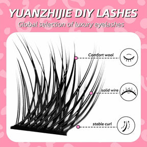 10cases/lot DIY Eyelash Extension Kit at Home Natural Clusters Wispy Lash with Lash Bond and Seal Makeup For Women