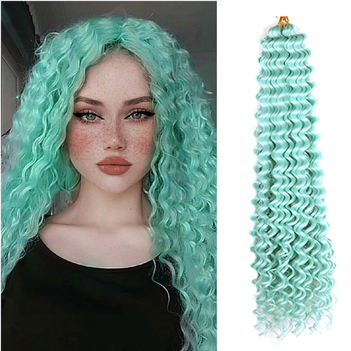 Ocean Wave Ombre Braiding Hair Extensions 22 28Inch Synthetic Twist Ripple Crochet Deep Wave Braids Hair Extensions For Women