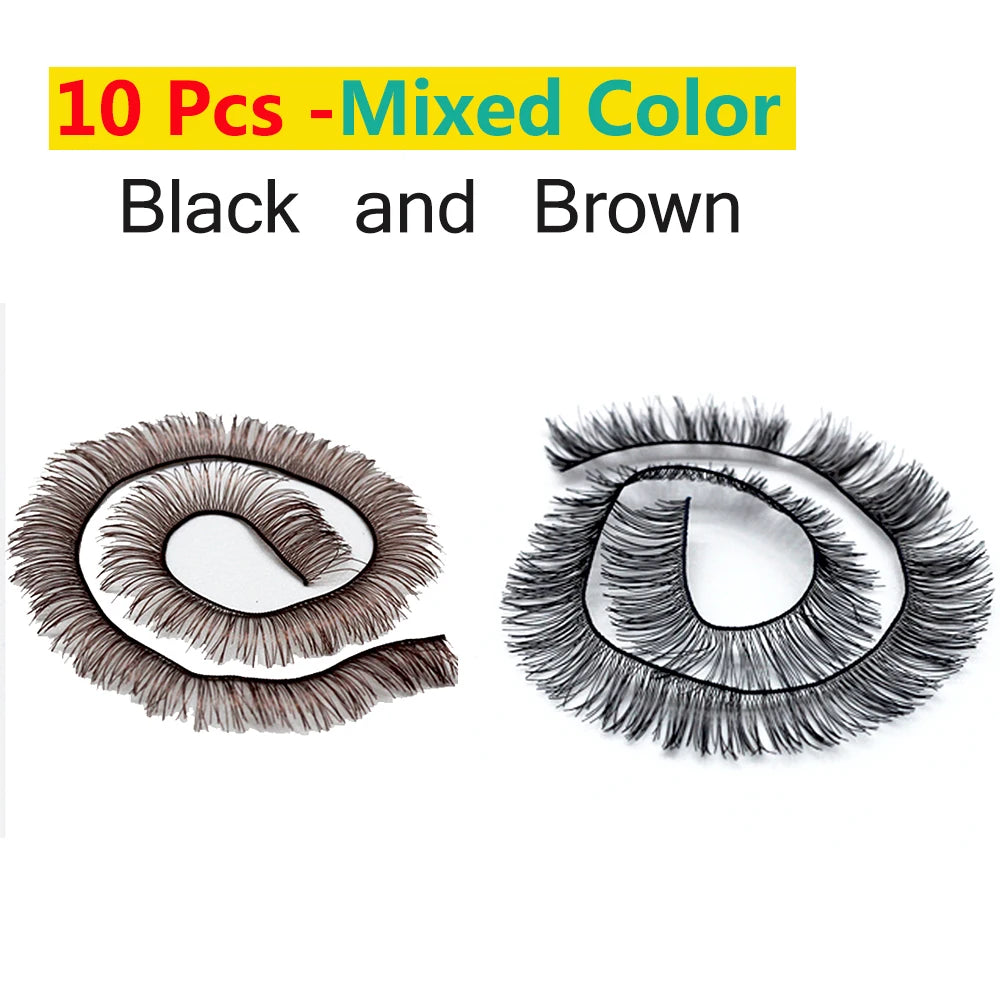 10Pcs DIY Doll False Eyelashes Eye Lash For Toys Dolls Accessories Black Brown Kids Tawny Children Toy Decoration