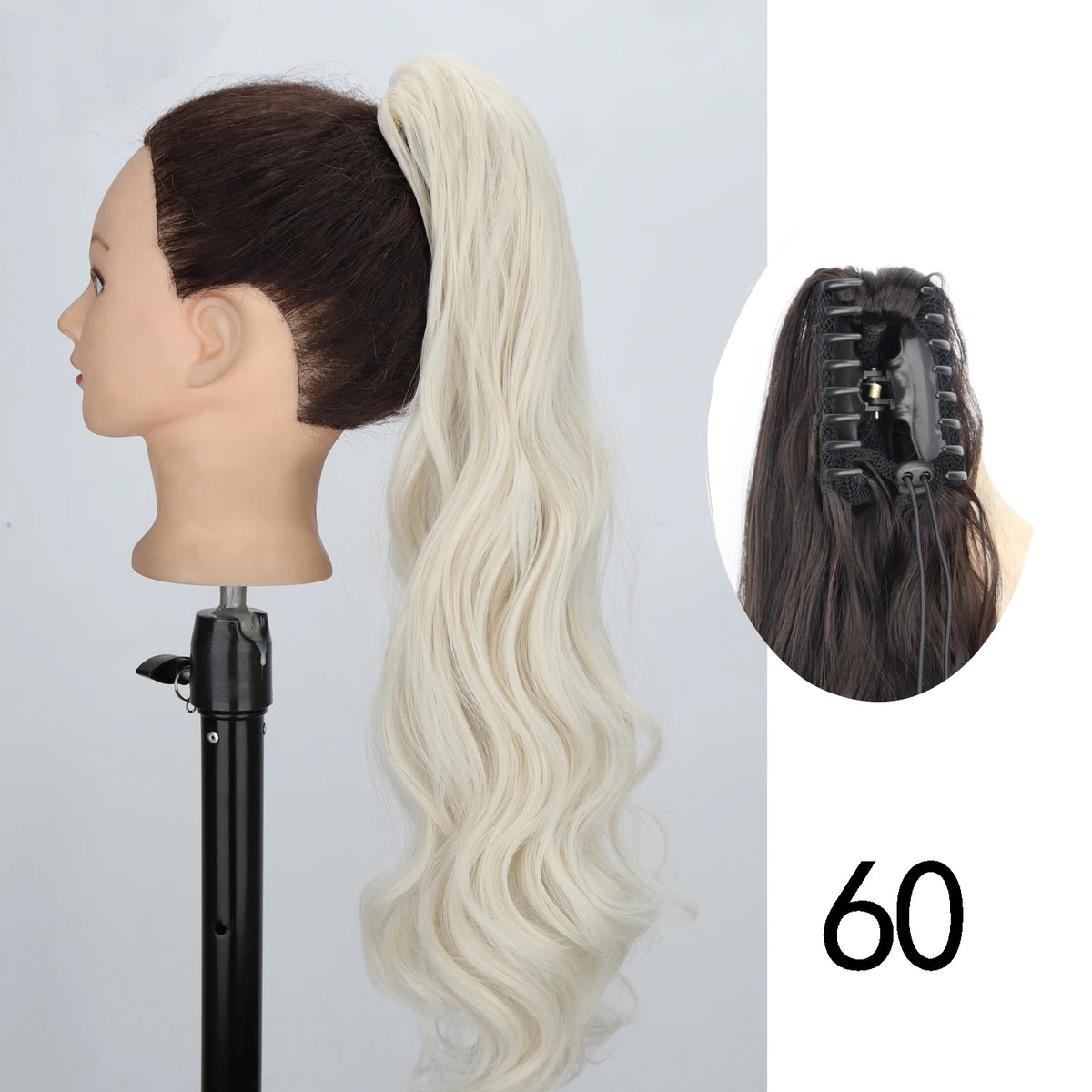 Synthetic 24inch Claw Clip On Straight Ponytail Hair Extension Ponytail Extension Hair For Women Pony Tail Hair Hairpiece