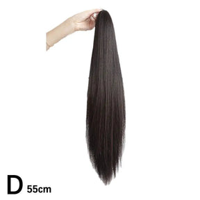 Long Straight Ponytail Wig 45cm/55cm Strap Style High Ponytail Long Straight Hair Black Brown Hair Extended Ponytail