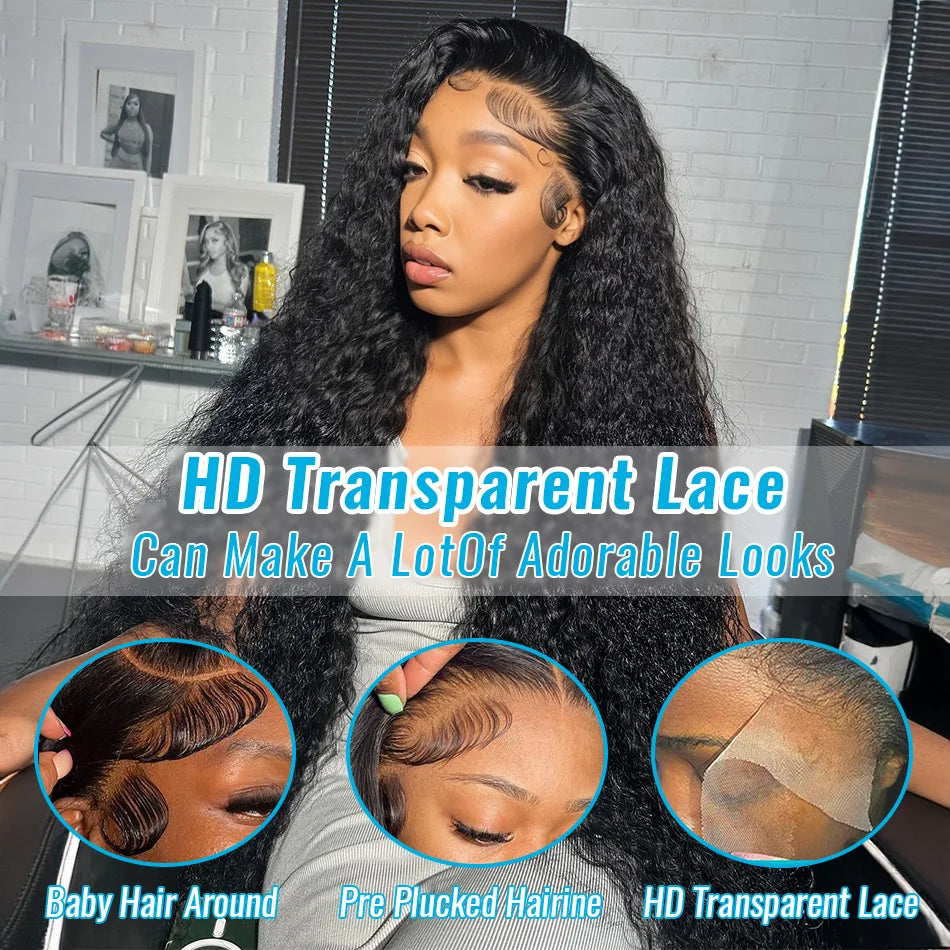 Cosdelu 13x6 Loose Deep Wave 30 32 inch HD Lace Frontal Wig Human Hair 250 Density Brazilian 13x4 Curly Lace Front Wig For Women