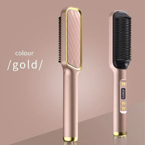 Multifunctional Electric Heating Hair Straightening Curling Iron Negative Ion Straightening Comb Anti-scald Styling Tool