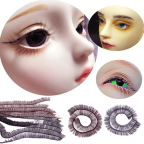 10Pcs DIY Doll False Eyelashes Eye Lash For Toys Dolls Accessories Black Brown Kids Tawny Children Toy Decoration