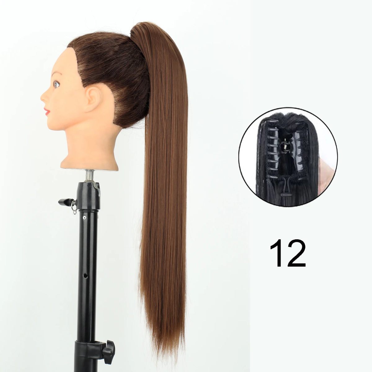 Synthetic 24inch Claw Clip On Straight Ponytail Hair Extension Ponytail Extension Hair For Women Pony Tail Hair Hairpiece