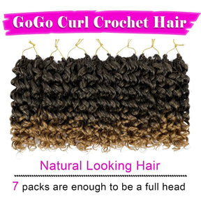 7 Packs GoGo Short Curl Crochet Hair 12 Inch for Women Beach Water Wave Deep Twist Synthetic Braiding Extensions（55g/pack，7pacs）