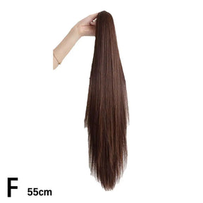 Long Straight Ponytail Wig 45cm/55cm Strap Style High Ponytail Long Straight Hair Black Brown Hair Extended Ponytail