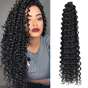 Ocean Wave Ombre Braiding Hair Extensions 22 28Inch Synthetic Twist Ripple Crochet Deep Wave Braids Hair Extensions For Women