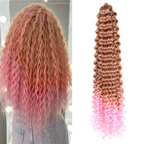 Ocean Wave Ombre Braiding Hair Extensions 22 28Inch Synthetic Twist Ripple Crochet Deep Wave Braids Hair Extensions For Women