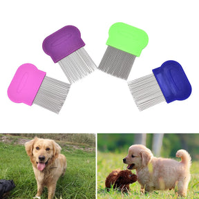 1Pcs Pet dog mouth hair comb iron comb row comb to remove fleas pet anti-itch cleaning comb soft hair