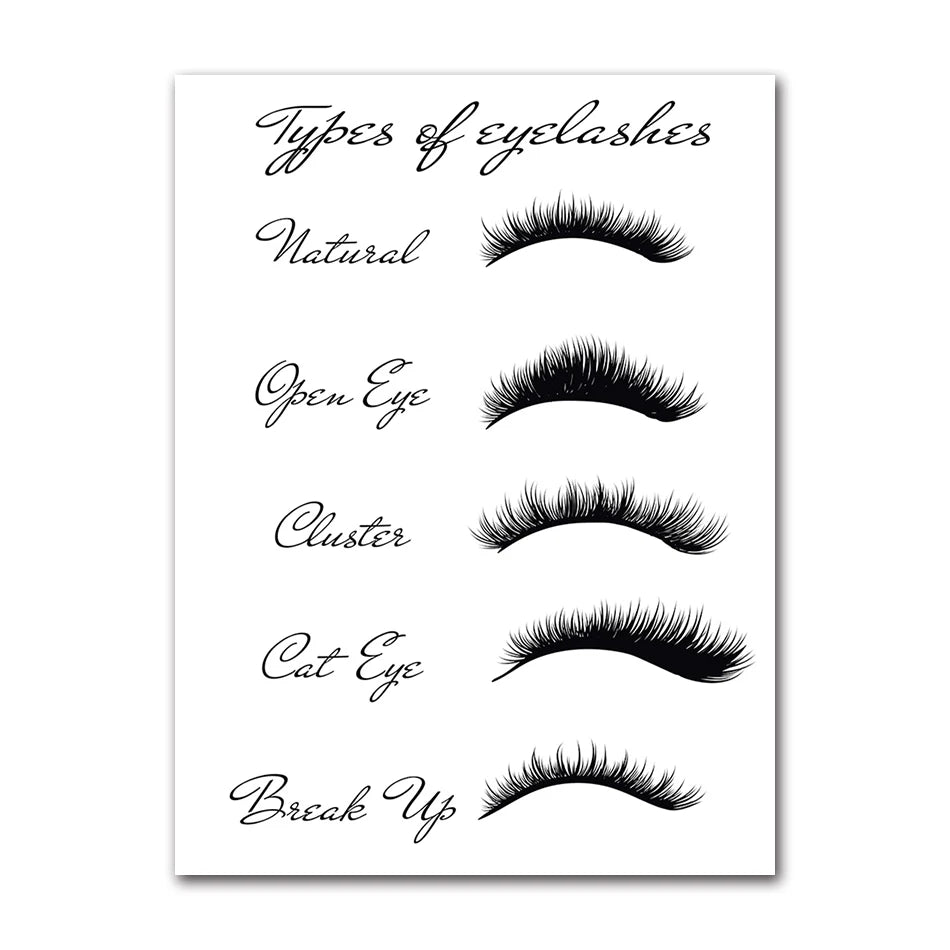 Posters Girls Room Wall Art Canvas Painting Lashes Pictures Prints Makeup Salon Wall Decor Fashion Eyelashes Extensions Quotes