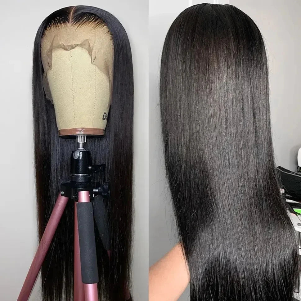 13x6 HD Transparent Straight Lace Front Human Hair Wigs For Women 180% Pre Plucked 4x4 Closure Wig 30 Inch 13x4 Lace Frontal Wig