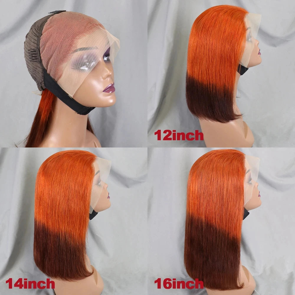 4/30/4 Color Human Hair Bob Wig Straight 13x4 Lace Front Human Hair Wigs Brazilian Wig Short Human Hair Bob Wigs Ombre Wig