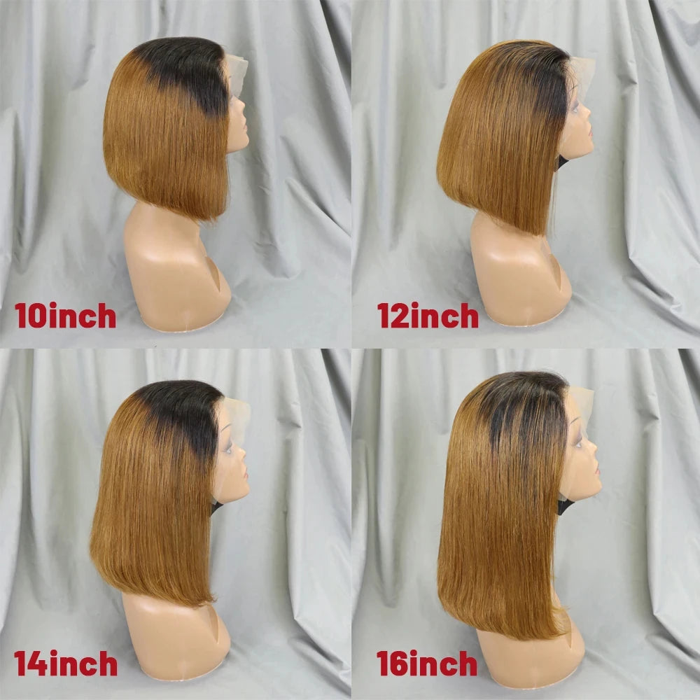 4/30/4 Color Human Hair Bob Wig Straight 13x4 Lace Front Human Hair Wigs Brazilian Wig Short Human Hair Bob Wigs Ombre Wig