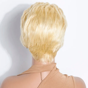 Sleek Short Human Hair Wigs For Women 613 Blonde Pixie Cut Lace Wigs 13x1 Lace Front Brazilian Hair Wig Preplucked Hairline