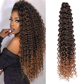 Ocean Wave Ombre Braiding Hair Extensions 22 28Inch Synthetic Twist Ripple Crochet Deep Wave Braids Hair Extensions For Women