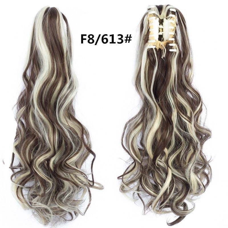 Wig Female Scratching Clip Ponytail Long Curly Hair Big Waves